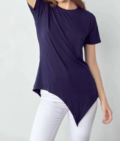 Joh Kendall Crew Neck Tee In Navy In Blue