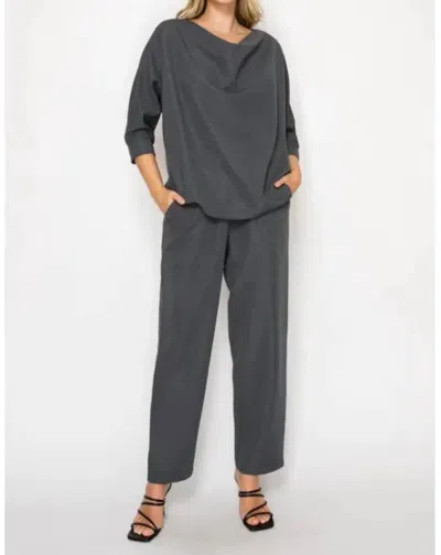 Joh Keziah Top And Karlee Pants Set In Charcoal In Gray