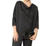 Joh Kimberly Sparkling Stretch Knit Top In Black In Black