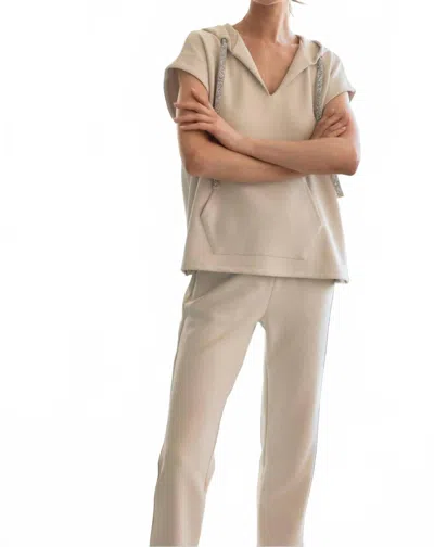 Joh Kyle Poncho Top With Sparkles In Beige In Neutral