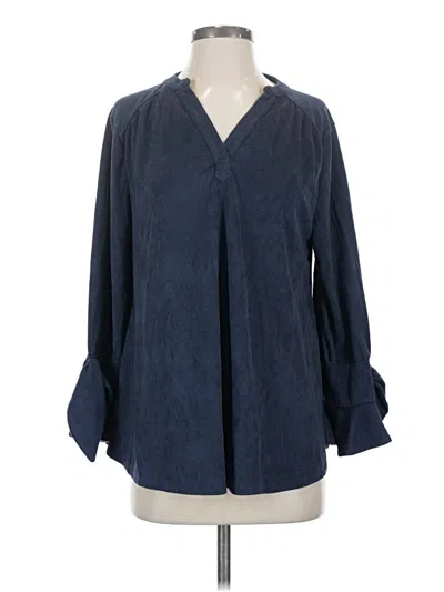 Pre-owned Joh Long Sleeve Blouse In Blue