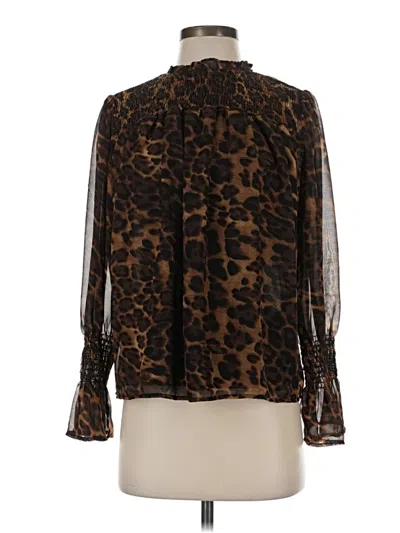 Pre-owned Joh Long Sleeve Blouse In Brown