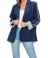 Joh Mary Blazer Jacket With Stripes In Navy In Blue
