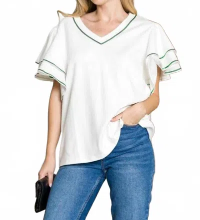 Joh Remi Stretch Pointe Knit Top In White