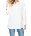 Joh Rhinestone Button Shirt In White In White