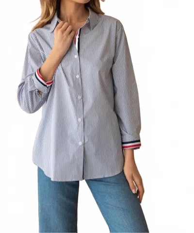Joh Saint-germain Pinstripe Shirt In Blue