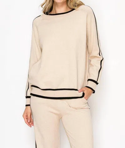 Joh Salina Knitted Sweater Top In Khaki In Green