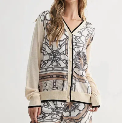 Joh Savanna Cardigan In Taupe In Multi
