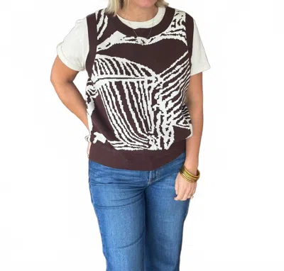 Joh Sharona Sweater Vest In Brown In Multi