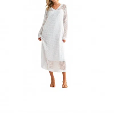 Joh Shawn Crochet Dress In White