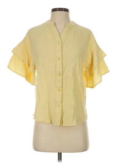 Pre-owned Joh Short Sleeve Blouse In Yellow
