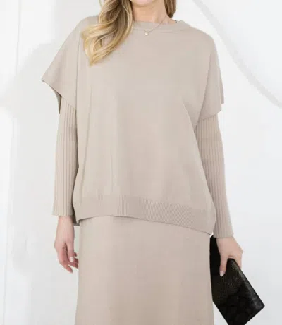 Joh Sophie Knitted Turtleneck Vest In Khaki In Brown