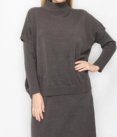 Joh Sophie Knitted Vest In Charcoal In Pink