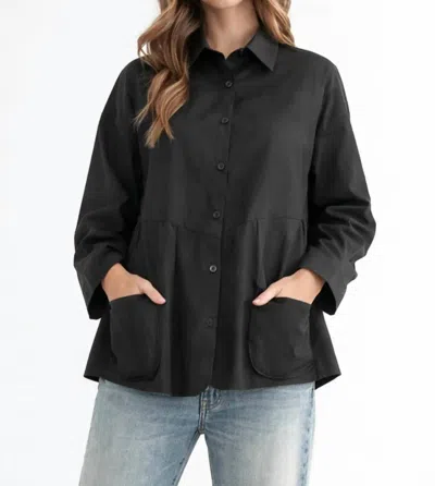 Joh Wella Cotton Poplin Shirt With Pockets In Black