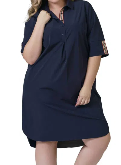 Joh Wendi Tunic Dress - Plus In Navy In Blue