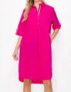 Shop Joh Wendi Woven Tunic Dress In Fuchsia In Pink