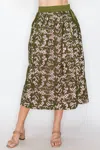 Joh Wilder Skirt In Olive/pink In Multi