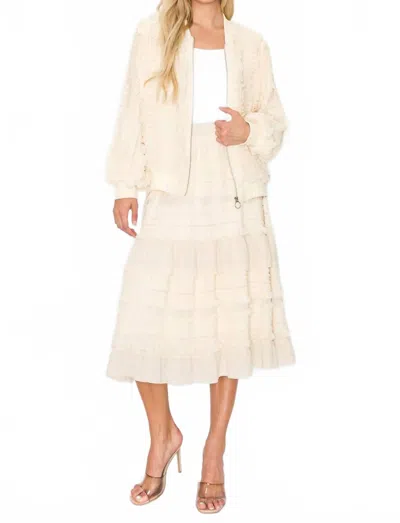 Joh Winette Lace Ruffled Jacket In Cream In White