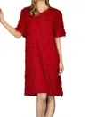 Joh Winna Eyelash Dress In Wine In Pink