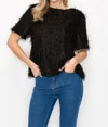 Joh Winnae Eyelash Top In Black In Black