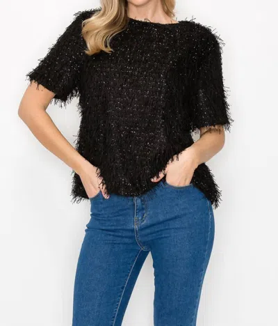 Joh Winnae Eyelash Top In Black