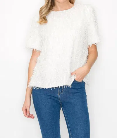 Joh Winnae Eyelash Top In White
