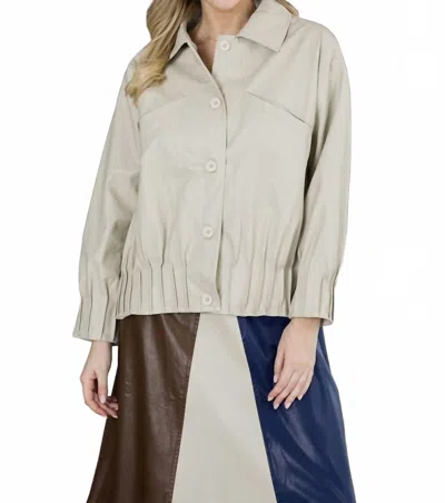 Joh Josephine Leather Jacket In Beige In Neutral