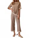 Joh Women's Kiara Crepe Knit Pant In Khaki In Brown