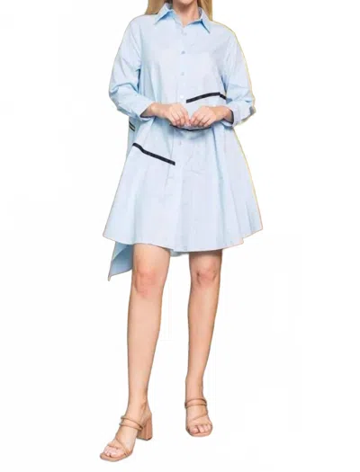 Joh Wrenna Cotton Poplin Dress In Light Blue