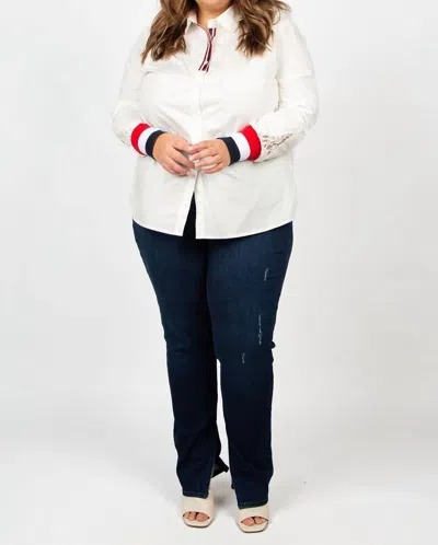 Joh Wrenna Cotton Poplin Shirt - Plus In White