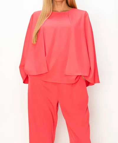 Joh Wyanette Woven Top In Coral In Multi