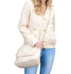 Joh Ya Puff Jacket Matching Crossbody Bag In Beige In Beige