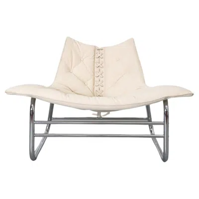 Pre-owned Johan Bertil Häggström 1970's "corset" Lounge Chair By  In Natural Canvas In Sand