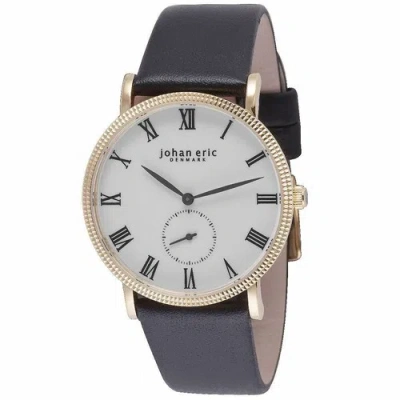 Pre-owned Johan Eric Men's Je-h1000-09-001 Holstebro Rose-gold Ip Black Leather Watch