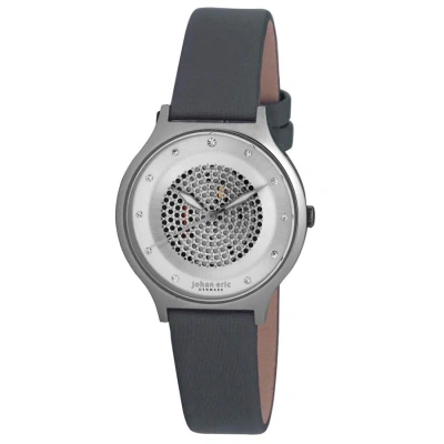 Johan Eric Orstead Round Black Ip Steel Silver Sunray Dial Swarovski Crystal Ladies Watch Je1600-04- In Neutral