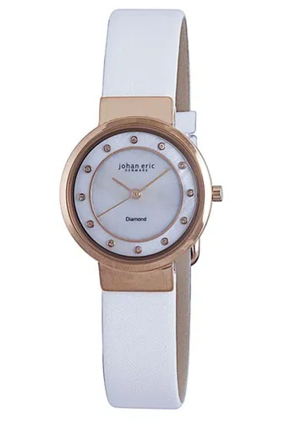 Pre-owned Johan Eric Women's Je6100-09-009l Arhus Mop Dial Diamond Leather Wristwatch