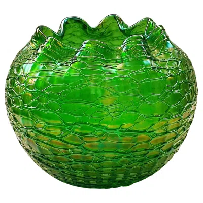 Pre-owned Johann Lötz Witwe Jugendstil Art Glass Bowl By , Austria, 1900 In Green