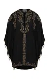 Johanna Ortiz A Collection Of Dreams Embellished Silk Tunic In Black