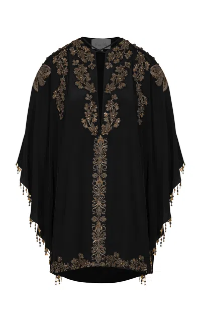 Johanna Ortiz A Collection Of Dreams Embellished Silk Tunic In Black