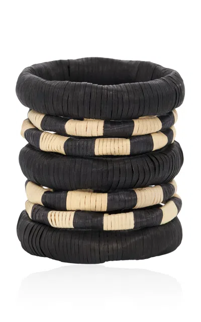 Johanna Ortiz A Mooring Line Natural Fiber Bangles In Black