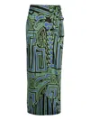 Johanna Ortiz Abstract-print Wrap Midi Skirt In Multi