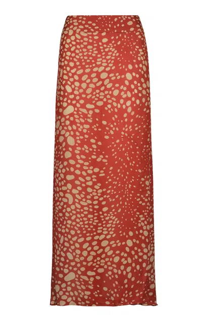 Johanna Ortiz Acient Mirage Printed Silk Maxi Skirt In Multi