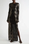 Johanna Ortiz Actitud Nautica Sequin Long Sleeve Tunic Dress