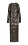 Johanna Ortiz Actitud Nautica Sequined Maxi Tunic Dress In Black/dark Gold