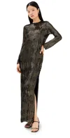 Shop Johanna Ortiz Actitud Nautica Tunic Dress Black/dark Gold