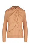 Johanna Ortiz Adaya Cotton Top In Khaki