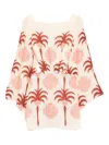 Johanna Ortiz Wave After Wave Long Sleeve Linen Minidress In Pink