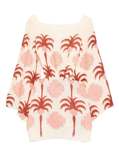 JOHANNA ORTIZ AFTER WAVE MINI DRESS - WOMEN'S - LINEN/FLAX