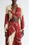 Johanna Ortiz Afterwork Reversible Crop Top In Multi