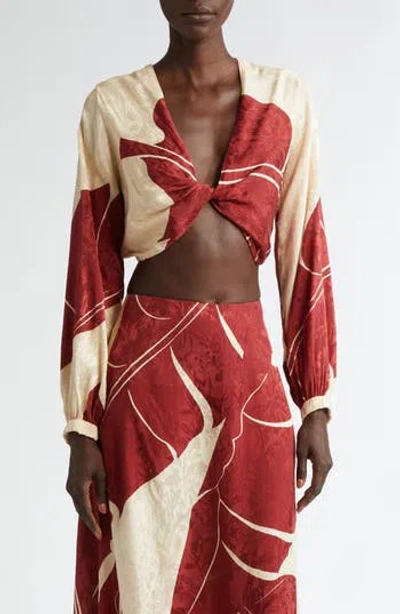 Johanna Ortiz Afterwork Reversible Crop Top In Red